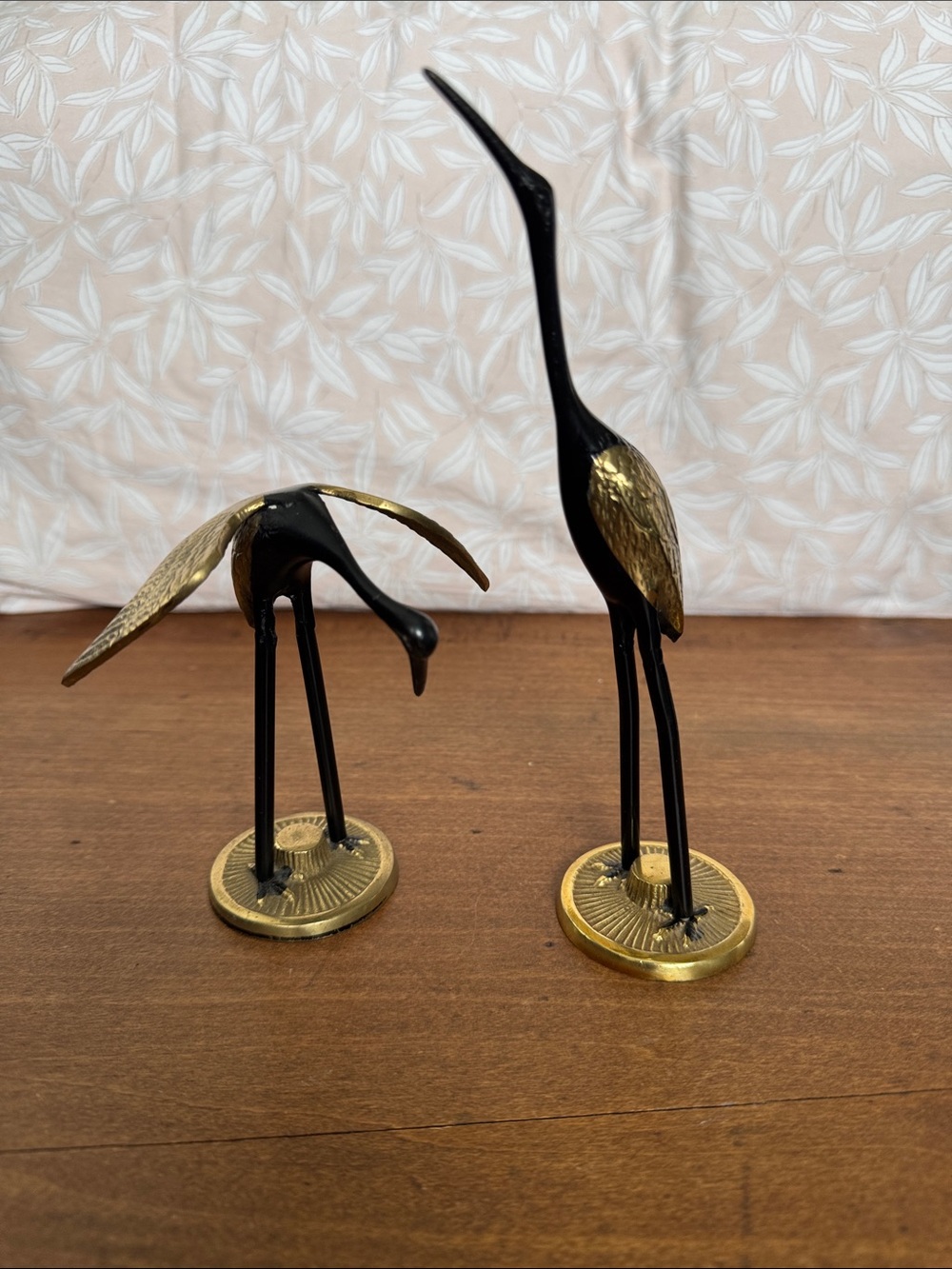 Black  Brass enamel Herons
